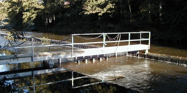 a bridge over a river