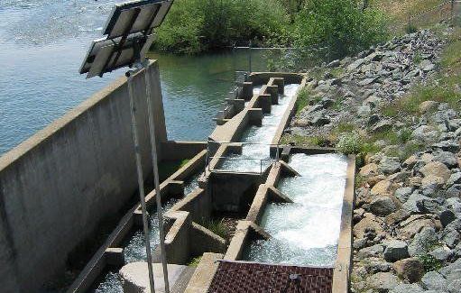 a water treatment plant with a solar panel